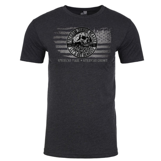 Freedom Junkie Beard Flag Logo T-Shirt